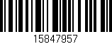 Código de barras (EAN, GTIN, SKU, ISBN): '15847957'