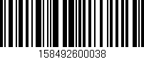 Código de barras (EAN, GTIN, SKU, ISBN): '158492600038'