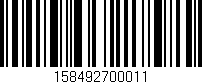 Código de barras (EAN, GTIN, SKU, ISBN): '158492700011'