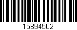 Código de barras (EAN, GTIN, SKU, ISBN): '15894502'