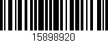 Código de barras (EAN, GTIN, SKU, ISBN): '15898920'