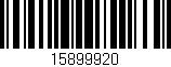 Código de barras (EAN, GTIN, SKU, ISBN): '15899920'