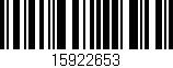 Código de barras (EAN, GTIN, SKU, ISBN): '15922653'