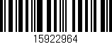 Código de barras (EAN, GTIN, SKU, ISBN): '15922964'