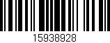 Código de barras (EAN, GTIN, SKU, ISBN): '15938928'