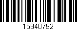 Código de barras (EAN, GTIN, SKU, ISBN): '15940792'