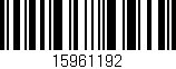 Código de barras (EAN, GTIN, SKU, ISBN): '15961192'