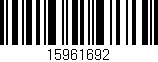 Código de barras (EAN, GTIN, SKU, ISBN): '15961692'