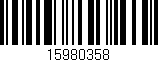Código de barras (EAN, GTIN, SKU, ISBN): '15980358'