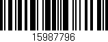 Código de barras (EAN, GTIN, SKU, ISBN): '15987796'
