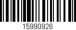 Código de barras (EAN, GTIN, SKU, ISBN): '15990926'