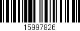 Código de barras (EAN, GTIN, SKU, ISBN): '15997826'