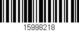 Código de barras (EAN, GTIN, SKU, ISBN): '15998218'