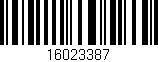 Código de barras (EAN, GTIN, SKU, ISBN): '16023387'