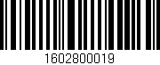 Código de barras (EAN, GTIN, SKU, ISBN): '1602800019'