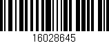 Código de barras (EAN, GTIN, SKU, ISBN): '16028645'