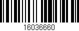 Código de barras (EAN, GTIN, SKU, ISBN): '16036660'