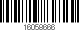 Código de barras (EAN, GTIN, SKU, ISBN): '16058666'