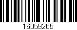Código de barras (EAN, GTIN, SKU, ISBN): '16059265'