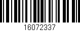 Código de barras (EAN, GTIN, SKU, ISBN): '16072337'