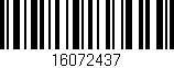 Código de barras (EAN, GTIN, SKU, ISBN): '16072437'