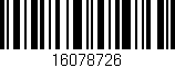 Código de barras (EAN, GTIN, SKU, ISBN): '16078726'