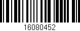Código de barras (EAN, GTIN, SKU, ISBN): '16080452'