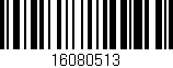 Código de barras (EAN, GTIN, SKU, ISBN): '16080513'