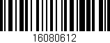 Código de barras (EAN, GTIN, SKU, ISBN): '16080612'
