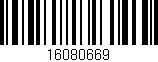 Código de barras (EAN, GTIN, SKU, ISBN): '16080669'