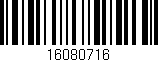 Código de barras (EAN, GTIN, SKU, ISBN): '16080716'