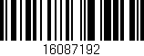 Código de barras (EAN, GTIN, SKU, ISBN): '16087192'