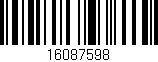 Código de barras (EAN, GTIN, SKU, ISBN): '16087598'