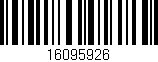 Código de barras (EAN, GTIN, SKU, ISBN): '16095926'