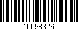 Código de barras (EAN, GTIN, SKU, ISBN): '16098326'