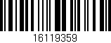 Código de barras (EAN, GTIN, SKU, ISBN): '16119359'