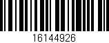 Código de barras (EAN, GTIN, SKU, ISBN): '16144926'