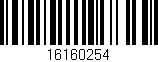 Código de barras (EAN, GTIN, SKU, ISBN): '16160254'