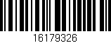 Código de barras (EAN, GTIN, SKU, ISBN): '16179326'