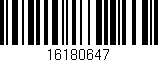 Código de barras (EAN, GTIN, SKU, ISBN): '16180647'