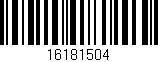 Código de barras (EAN, GTIN, SKU, ISBN): '16181504'