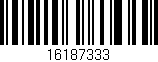 Código de barras (EAN, GTIN, SKU, ISBN): '16187333'