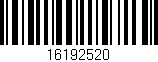Código de barras (EAN, GTIN, SKU, ISBN): '16192520'