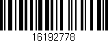 Código de barras (EAN, GTIN, SKU, ISBN): '16192778'