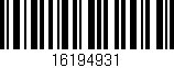 Código de barras (EAN, GTIN, SKU, ISBN): '16194931'