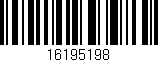 Código de barras (EAN, GTIN, SKU, ISBN): '16195198'