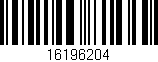 Código de barras (EAN, GTIN, SKU, ISBN): '16196204'