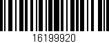 Código de barras (EAN, GTIN, SKU, ISBN): '16199920'