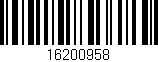 Código de barras (EAN, GTIN, SKU, ISBN): '16200958'