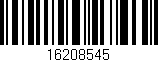 Código de barras (EAN, GTIN, SKU, ISBN): '16208545'